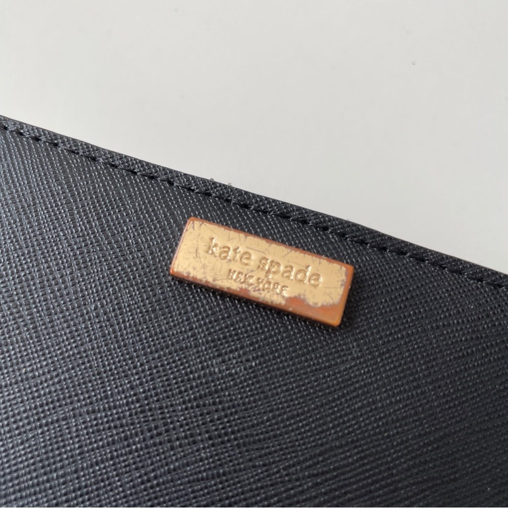 Kate Spade Neda Black Saffiano Leather Zip Around Mini Wallet - Picture 3 of 14